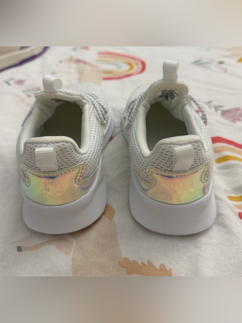 The Children's Place White Sneakers with Iridescent Heel Accent